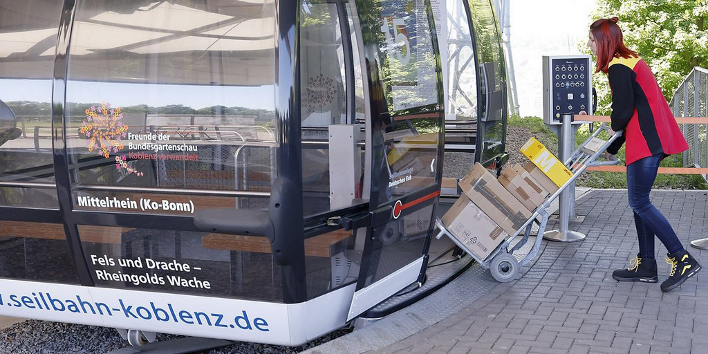 Pakettransport in Seilbahnen: h_da, DHL und Seilbahn Koblenz starten Feldversuch