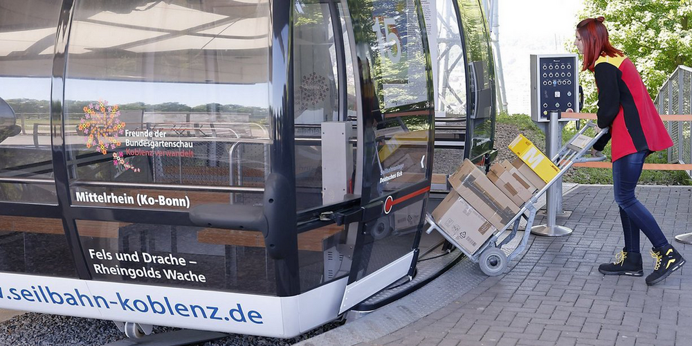 Pakettransport in Seilbahnen: h_da, DHL und Seilbahn Koblenz starten Feldversuch