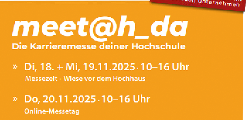Karrieremesse meet@h-da.de vom 19. - 21.11.2024
