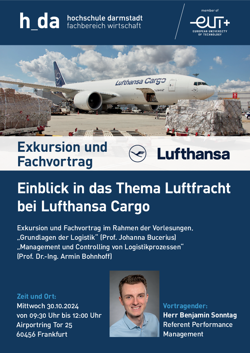 Exkursion Lufthansa Cargo - Einblicke in das Thema Luftsfracht
